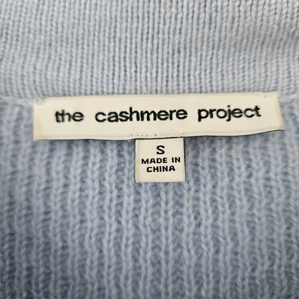 100% Cashmere Cozy Light Blue Women's Cardigan - Picture 4 of 5